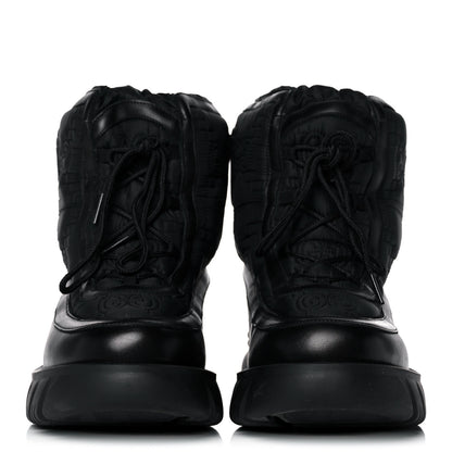 Gucci Nylon Calfskin GG Matelasse Mens Lace Up Platform Ankle Boots 10.5 Black 2 of 9