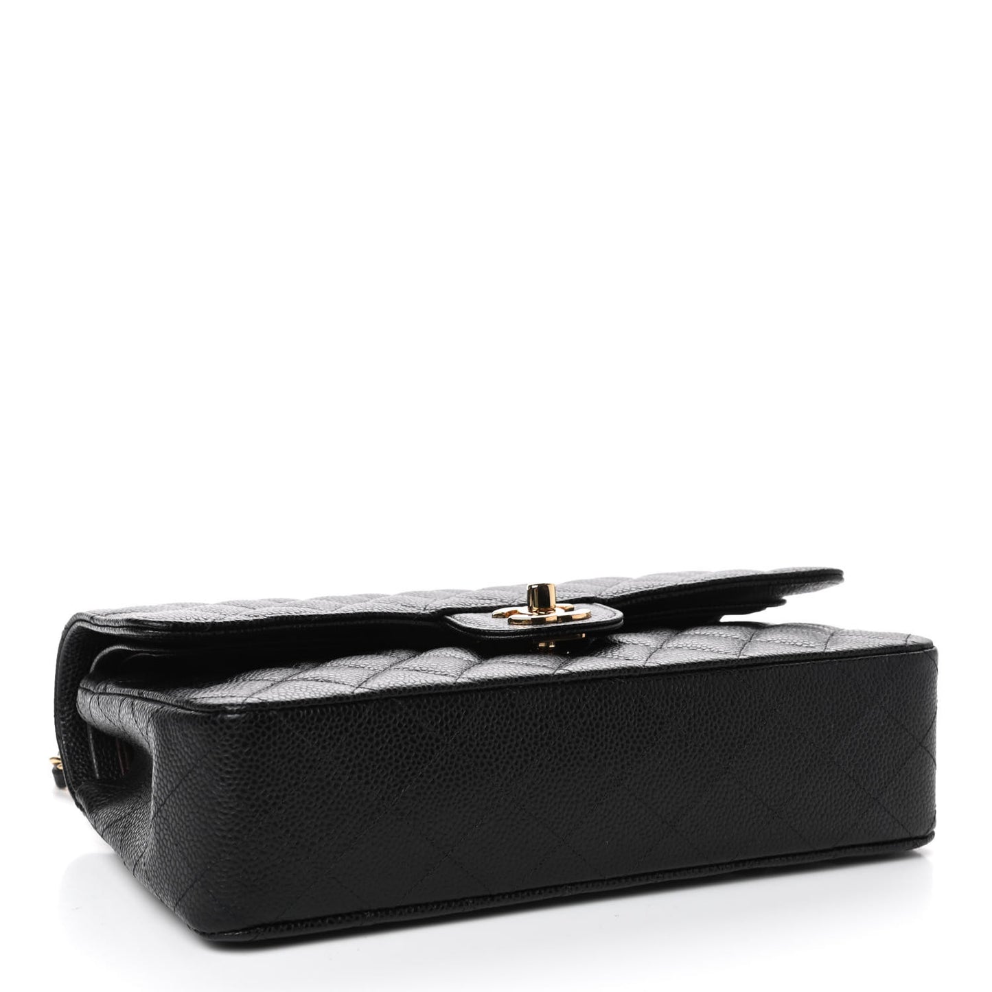 Caviar Quilted Medium Double Flap Black
