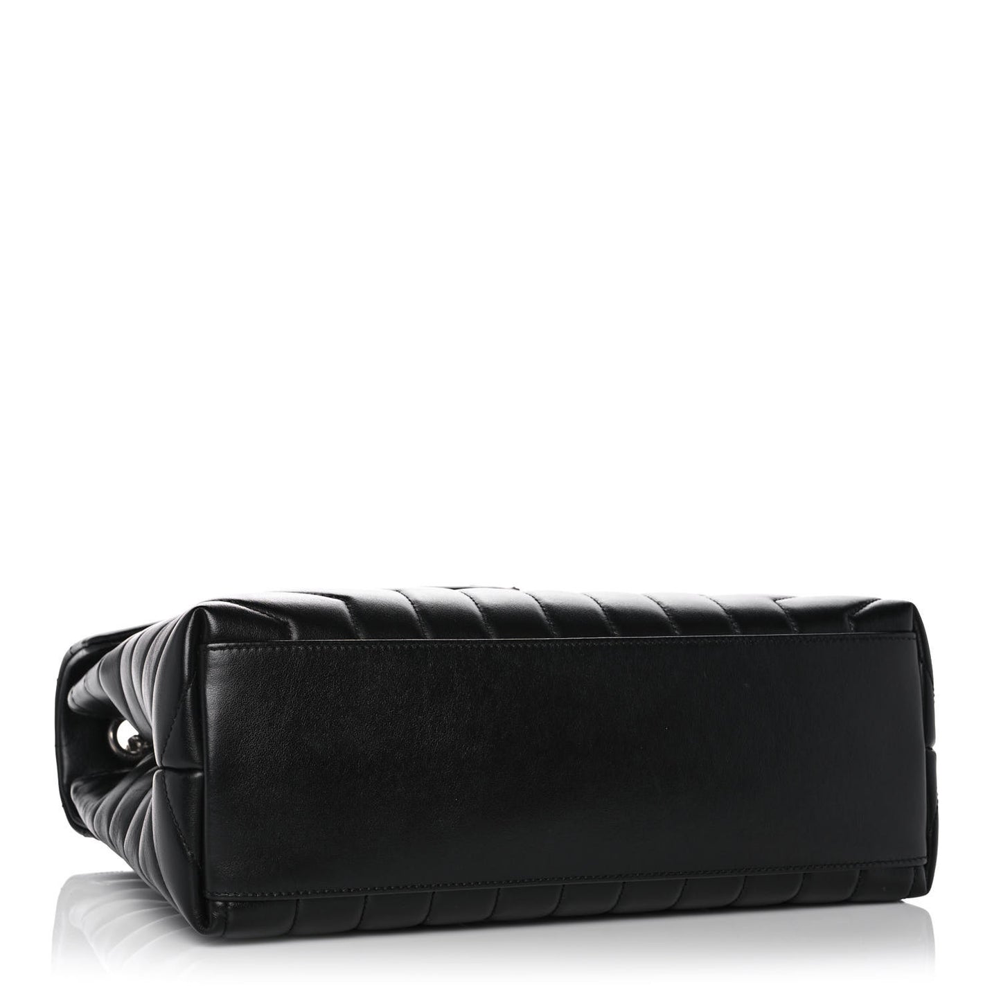 Calfskin Y Quilted Monogram Medium Loulou Chain Satchel Black