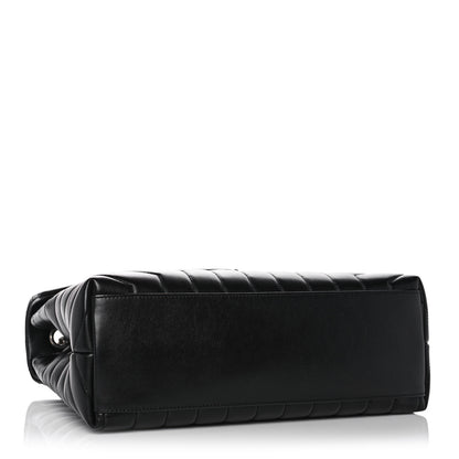 Saint Laurent Calfskin Y Quilted Monogram Medium Loulou Chain Satchel Black 4 of 15