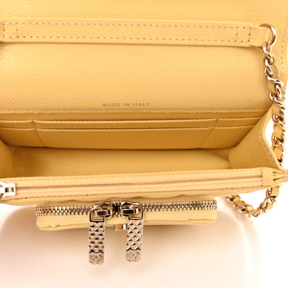 Chanel Caviar Quilted Business Affinity Clutch With Chain Flap Yellow 6 of 13