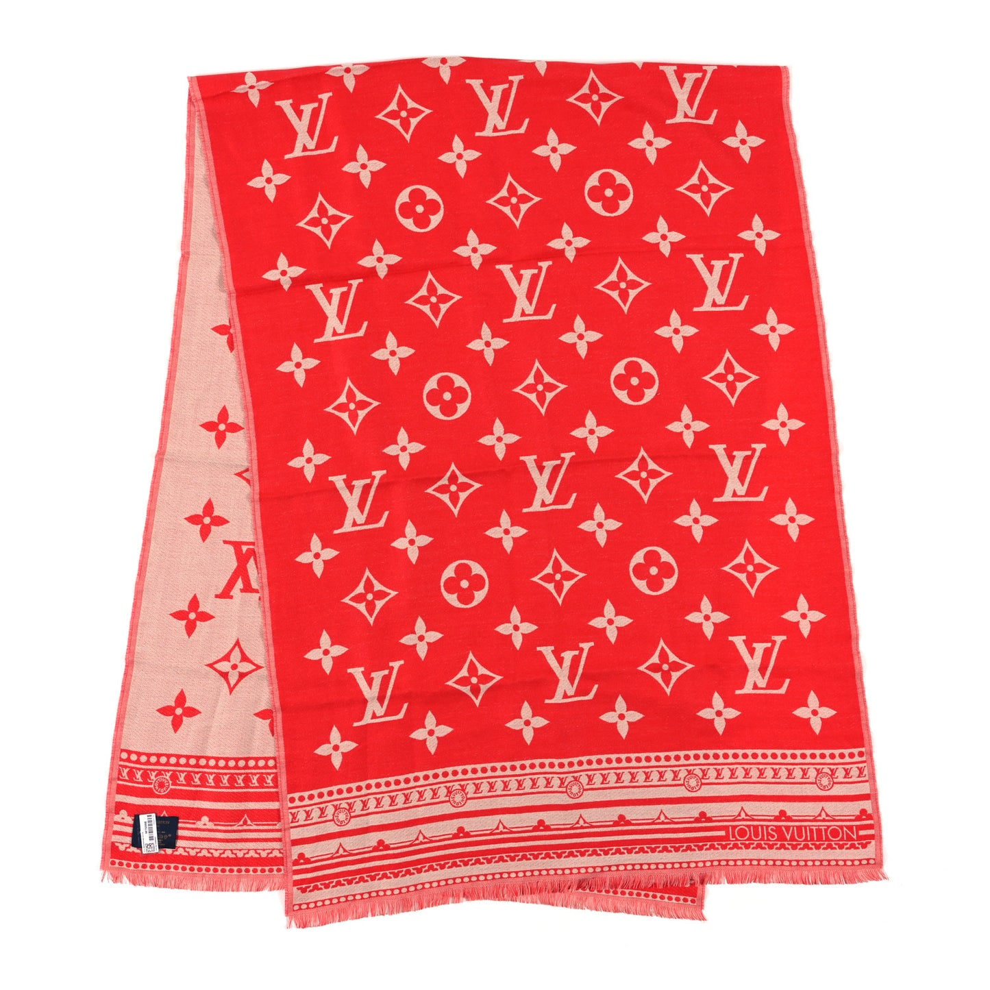 Jacquard Monogram Amazingram Stole Rouge