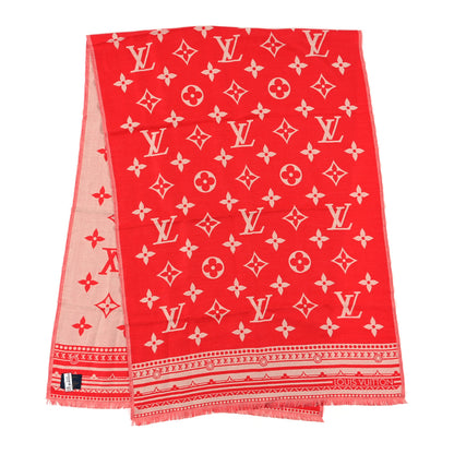 Louis Vuitton Jacquard Monogram Amazingram Stole Rouge 2 of 3