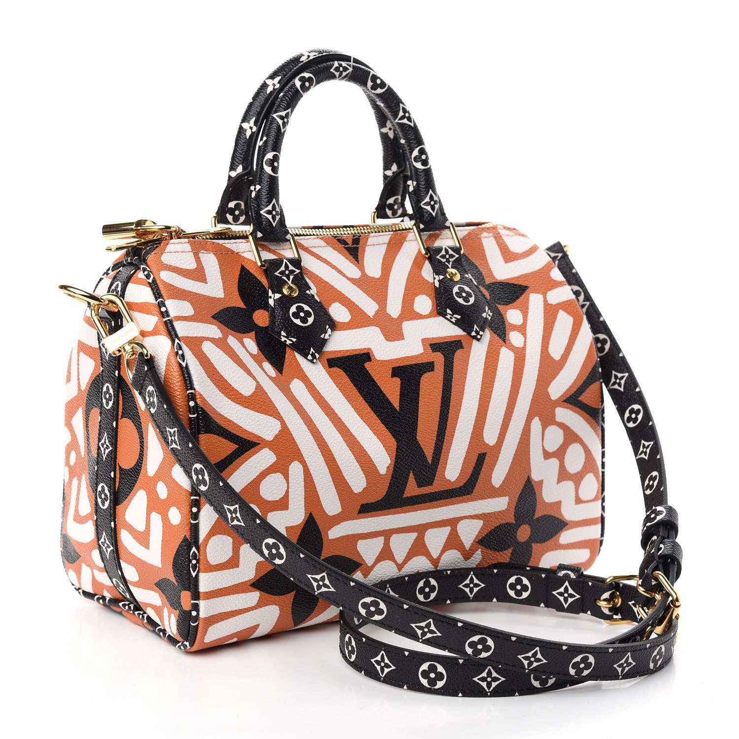 Louis Vuitton Monogram Giant Crafty Speedy Bandouliere 25 Creme Caramel 3 of 8