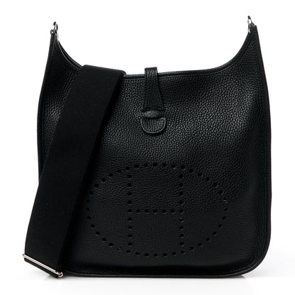 Hermes Taurillon Clemence Evelyne III PM Black 1 of 12