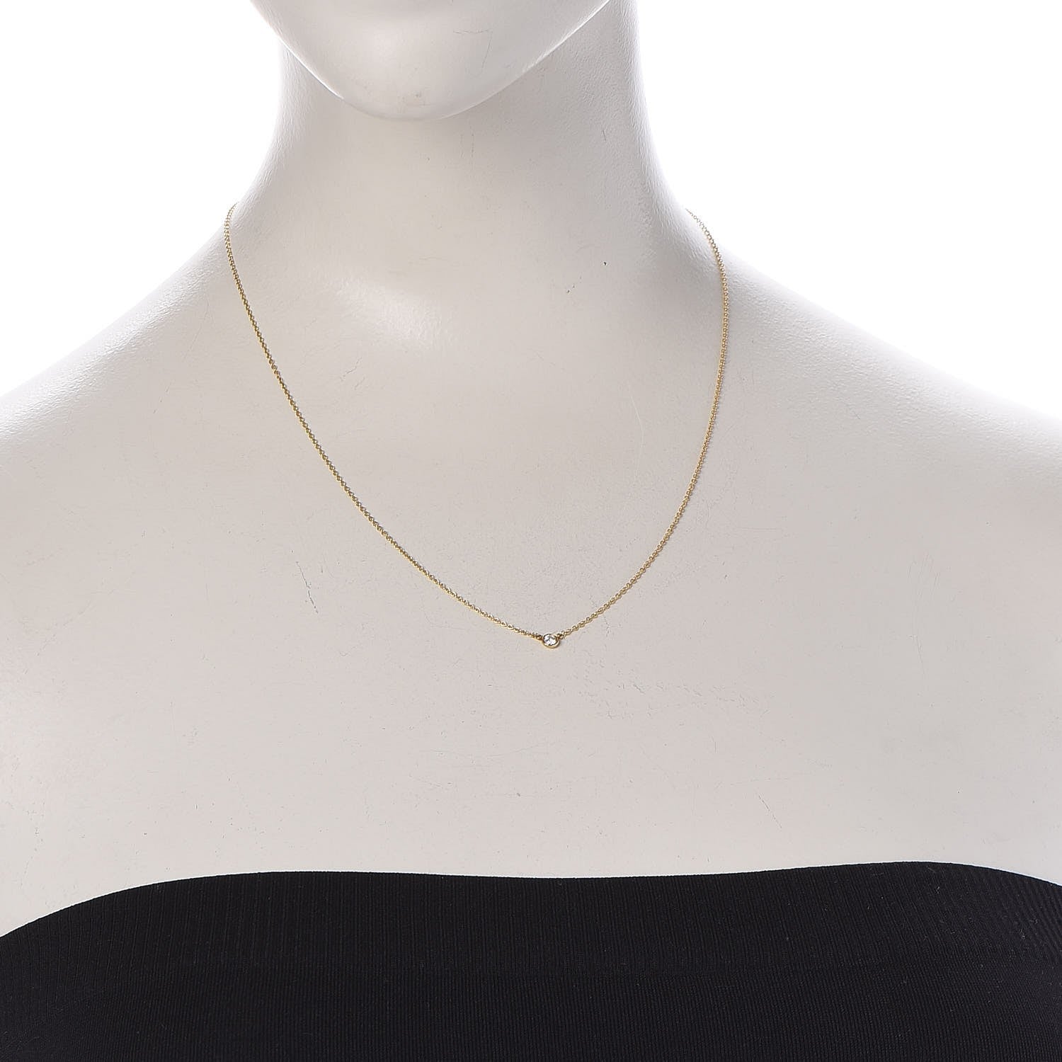 Tiffany 18K Yellow Gold Diamond .08ct Elsa Peretti Diamonds by the Yard Pendant Necklace 2 of 8