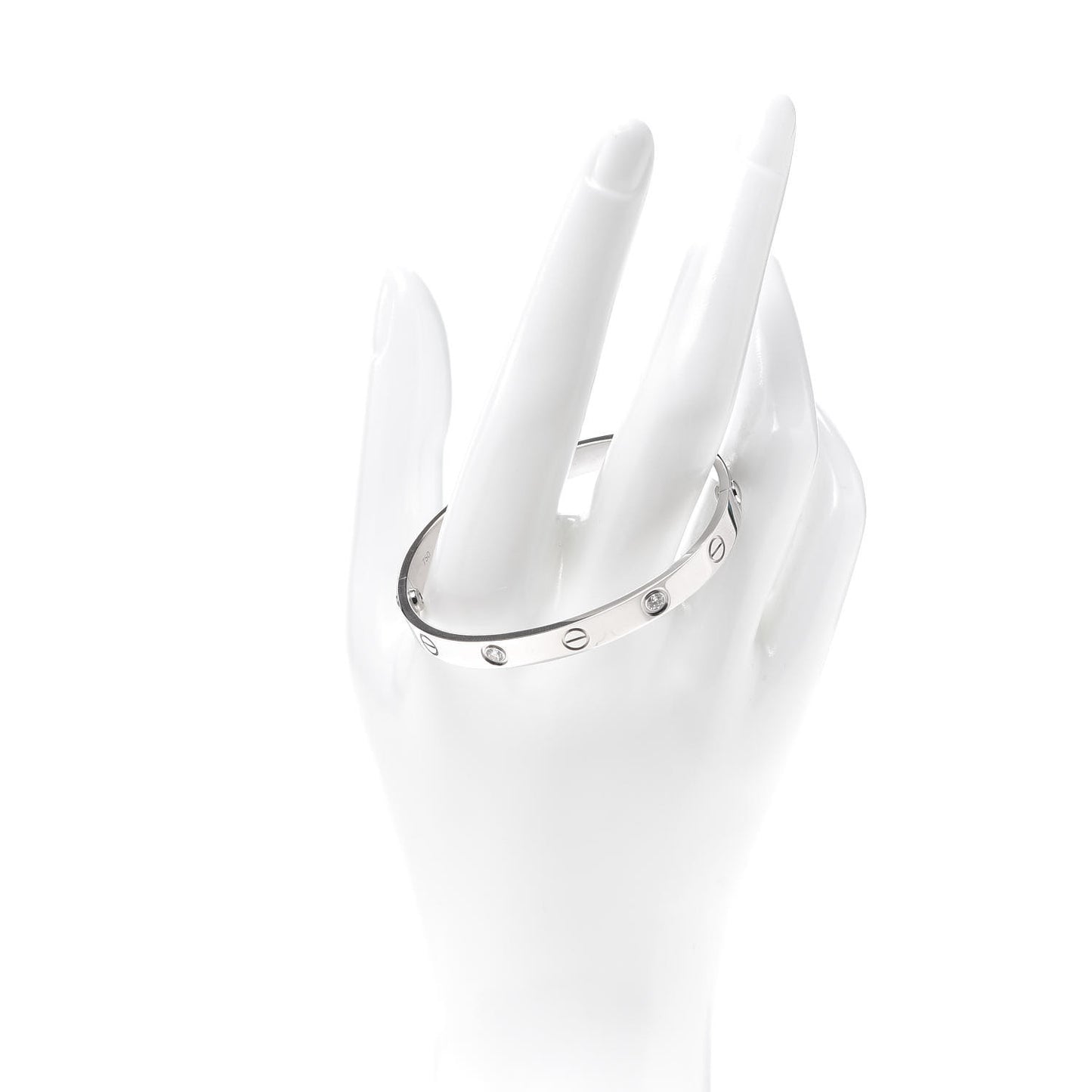 18K White Gold 4 Diamond LOVE Bracelet 16