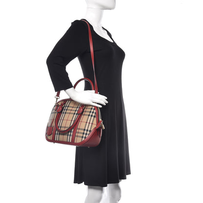 Burberry Horseferry Check Small Orchard Bowling Bag Honey Parade Red 2 of 9
