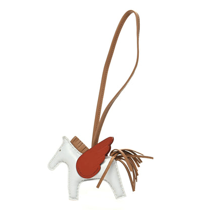Hermes Milo Lambskin Grigri Rodeo Pegase Horse Bag Charm PM Bleu Brume Chai Cornaline 1 of 5