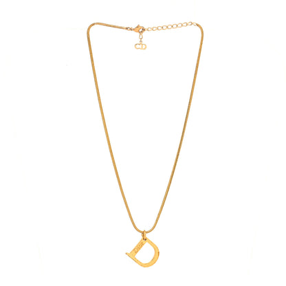 Christian Dior Metal Logo Necklace Gold 3 of 5