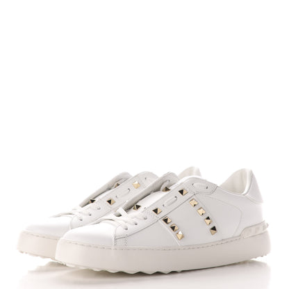 Valentino Garavani Calfskin Rockstud Untitled Open Sneakers 39 White 3 of 8