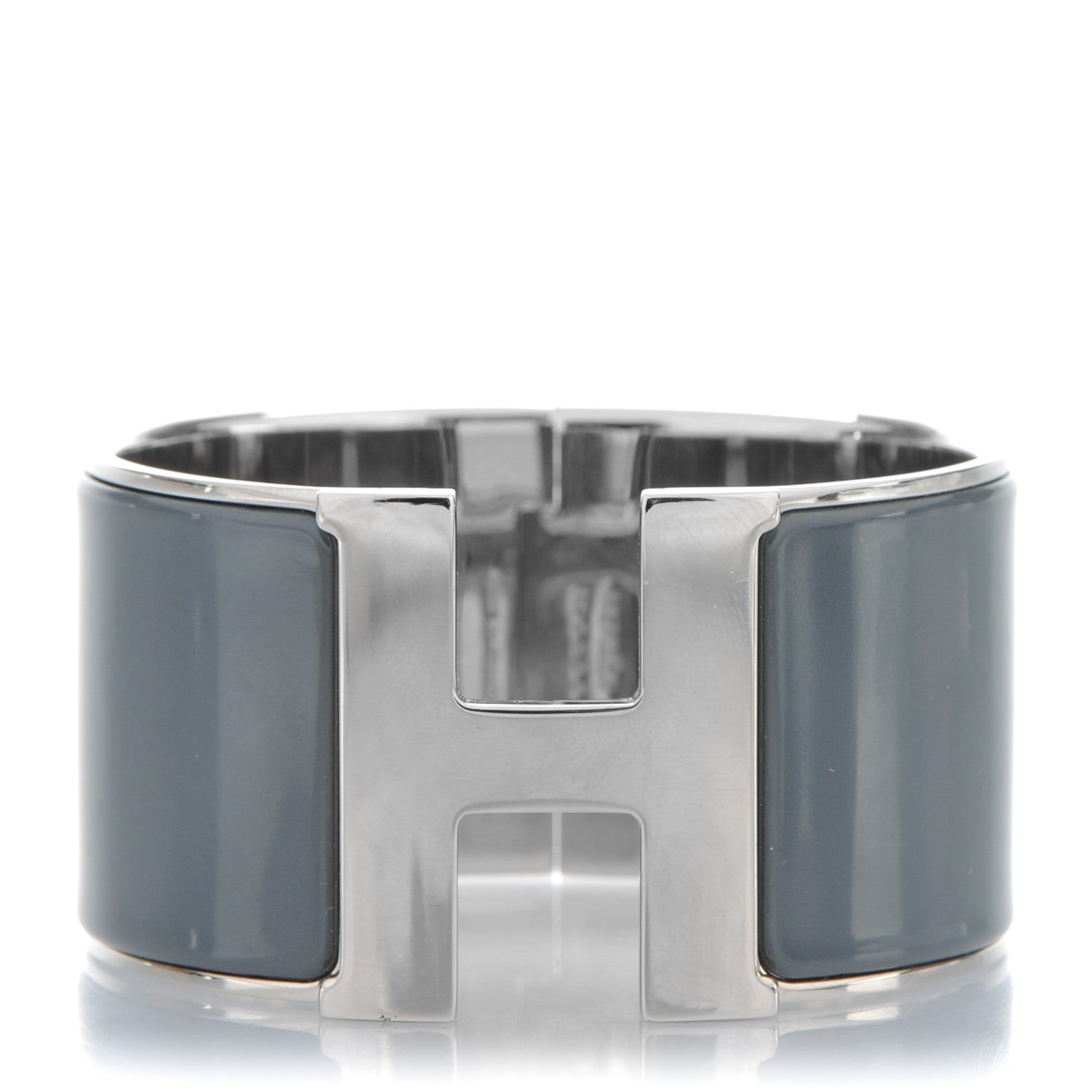 Hermes Enamel Extra Wide Clic Clac H Bracelet GM Ardoise 1 of 4