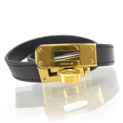 Hermes Box Kelly Double Tour Bracelet Black GHW 3 of 6