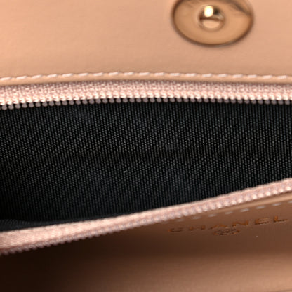 Chanel Caviar Quilted CC Filigree Wallet On Chain WOC Beige Black 11 of 12