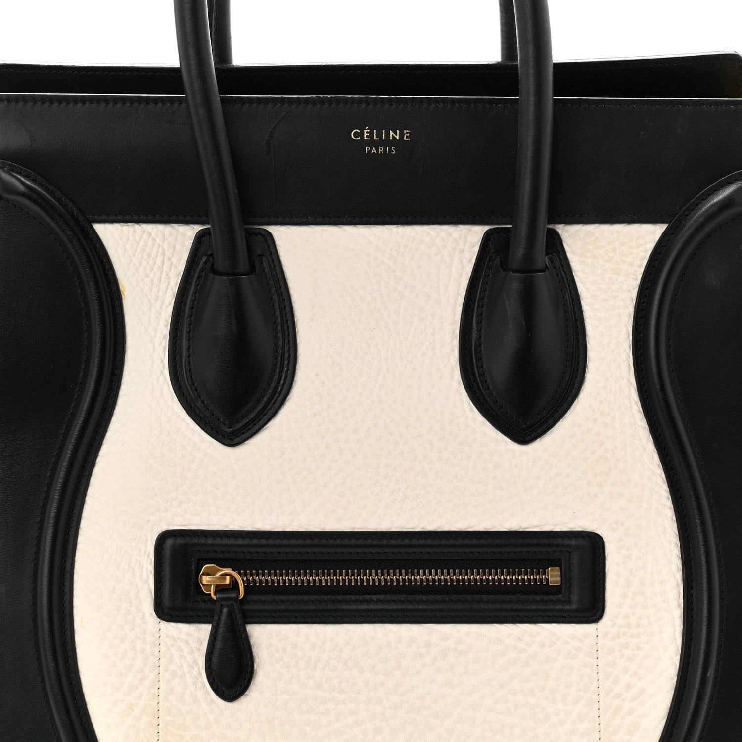 Celine Elephant Calfskin Mini Tri-Color Luggage Optic White Yellow 7 of 14