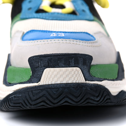 Balenciaga Fabric Mesh Nappa Mens Triple S Sneakers 43 Bleu White Vert Jaune 15 of 17