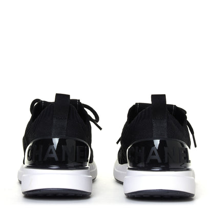 Chanel Fabric Logo Sneakers 36.5 Black 7 of 12