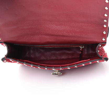 Valentino Garavani Suede Medium Rockstud Spike Shoulder Bag Rubino 5 of 10