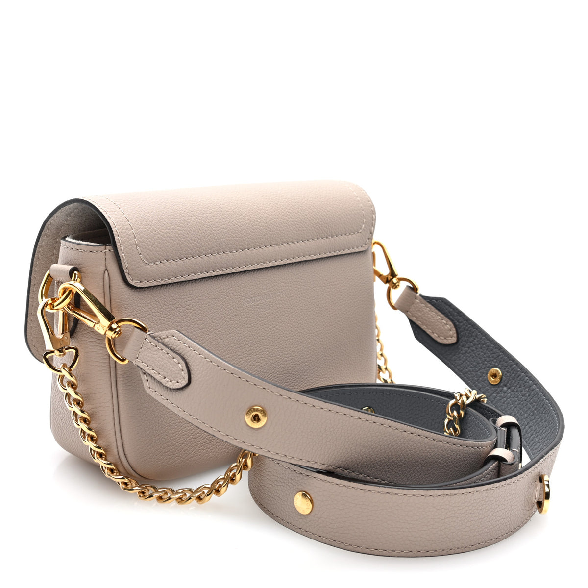 Louis Vuitton Grained Calfskin Lockme Tender Greige 3 of 9