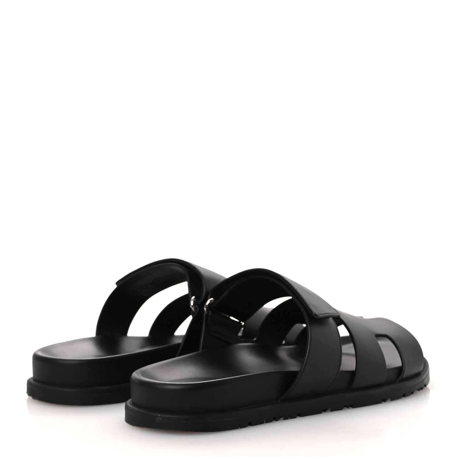 Hermes Calfskin Womens Chypre Sandals 40 Black 5 of 13