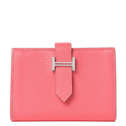 Hermes Chevre Mysore Mini Bearn Wallet Rose Lipstick 1 of 8