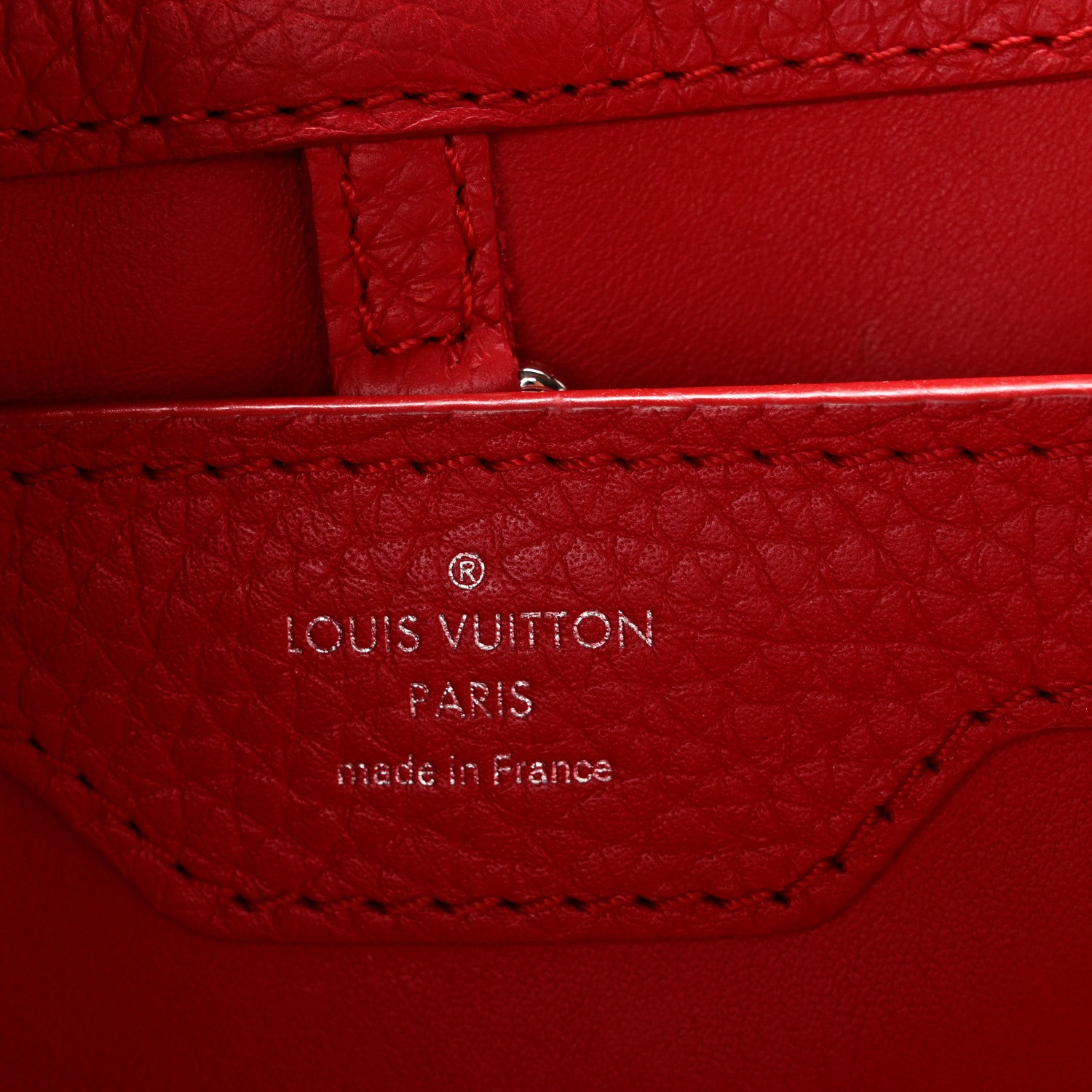 Louis Vuitton Taurillon Capucines PM Rubis 6 of 12