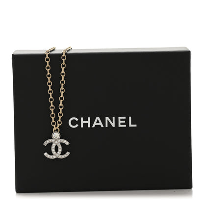 Chanel Crystal CC Necklace Gold Silver 6 of 6