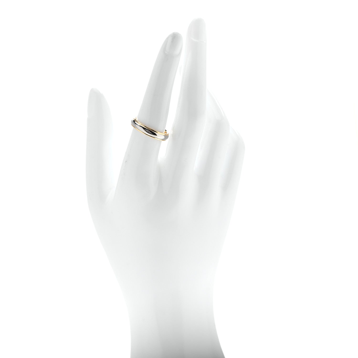 Tiffany Platinum 18K Yellow Gold 4mm Together Milgrain Wedding Band Ring 54 7 2 of 4