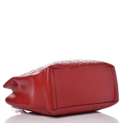 Chanel Caviar Quilted Grand Shopping Tote GST Red 4 of 11