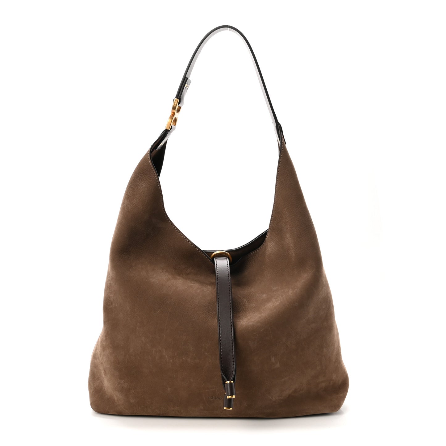 Suede Calfskin Marcie Hobo Bag Flannel Grey
