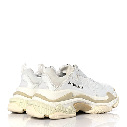 Balenciaga Fabric Mesh Womens Triple S Sneakers 39 White 4 of 8