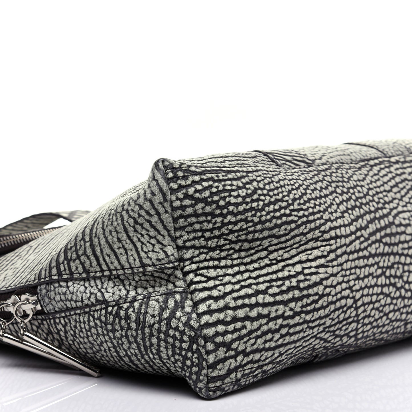 Shark Embossed Calfskin 31 Hour Bag Black Cream