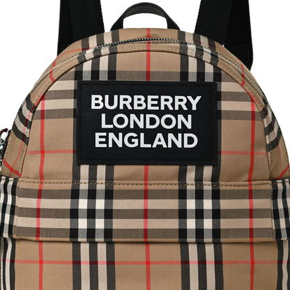 Burberry House Check Canvas Calfskin Small Nico Backpack Archive Beige 9 of 12