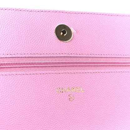 Chanel Caviar Quilted Wallet on Chain WOC Lilac 7 of 12