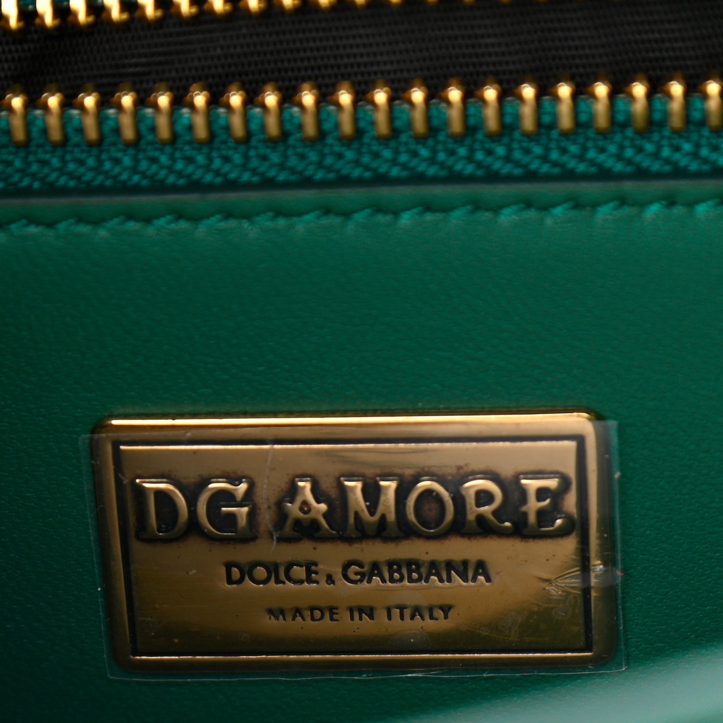 Smooth Calfskin Small DG Amore Shoulder Bag Dark Emerald