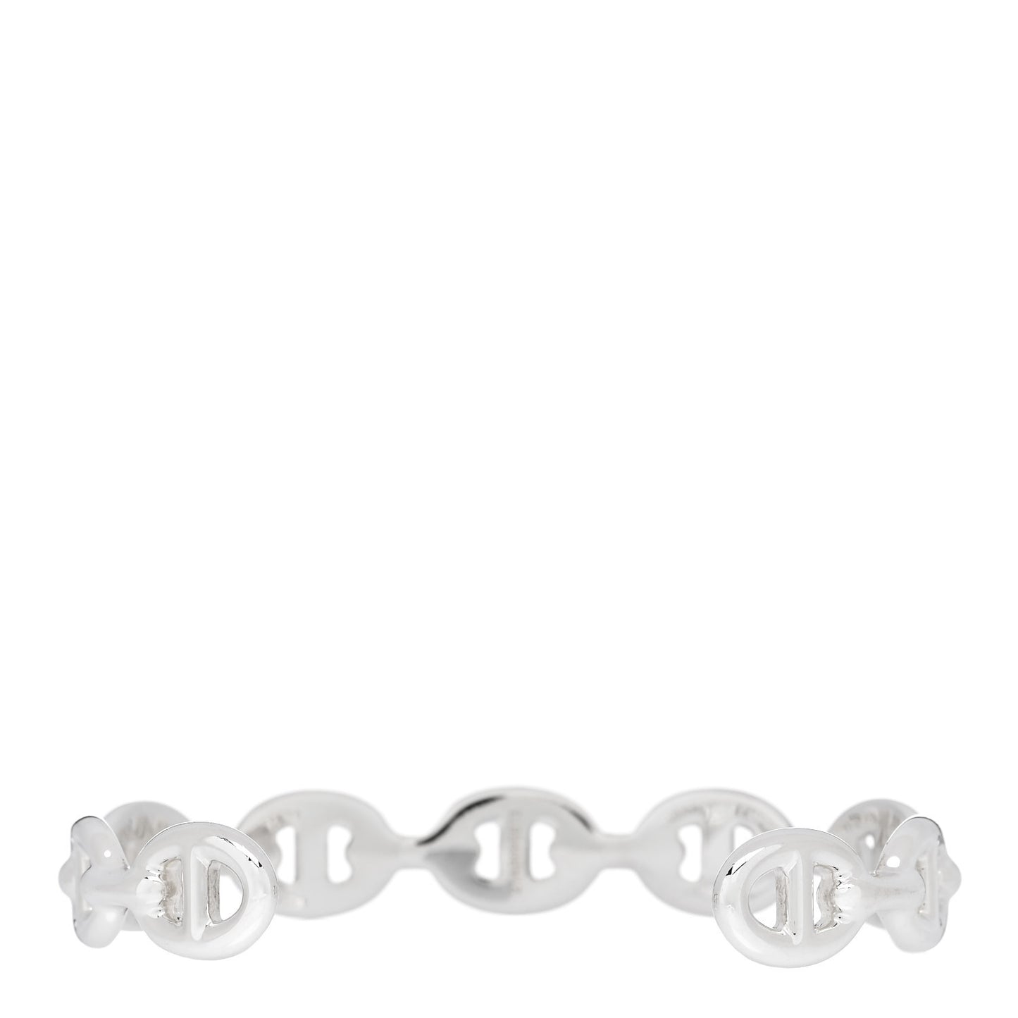 Sterling Silver MM Chaine d'Ancre Enchainee Cuff Bracelet SH