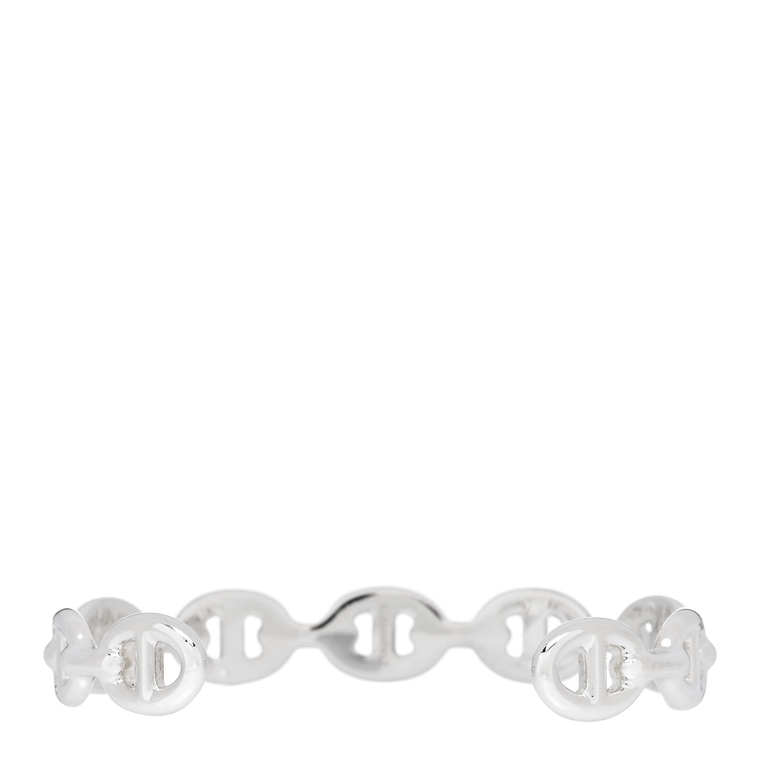 Hermes Sterling Silver MM Chaine d'Ancre Enchainee Cuff Bracelet SH 2 of 4