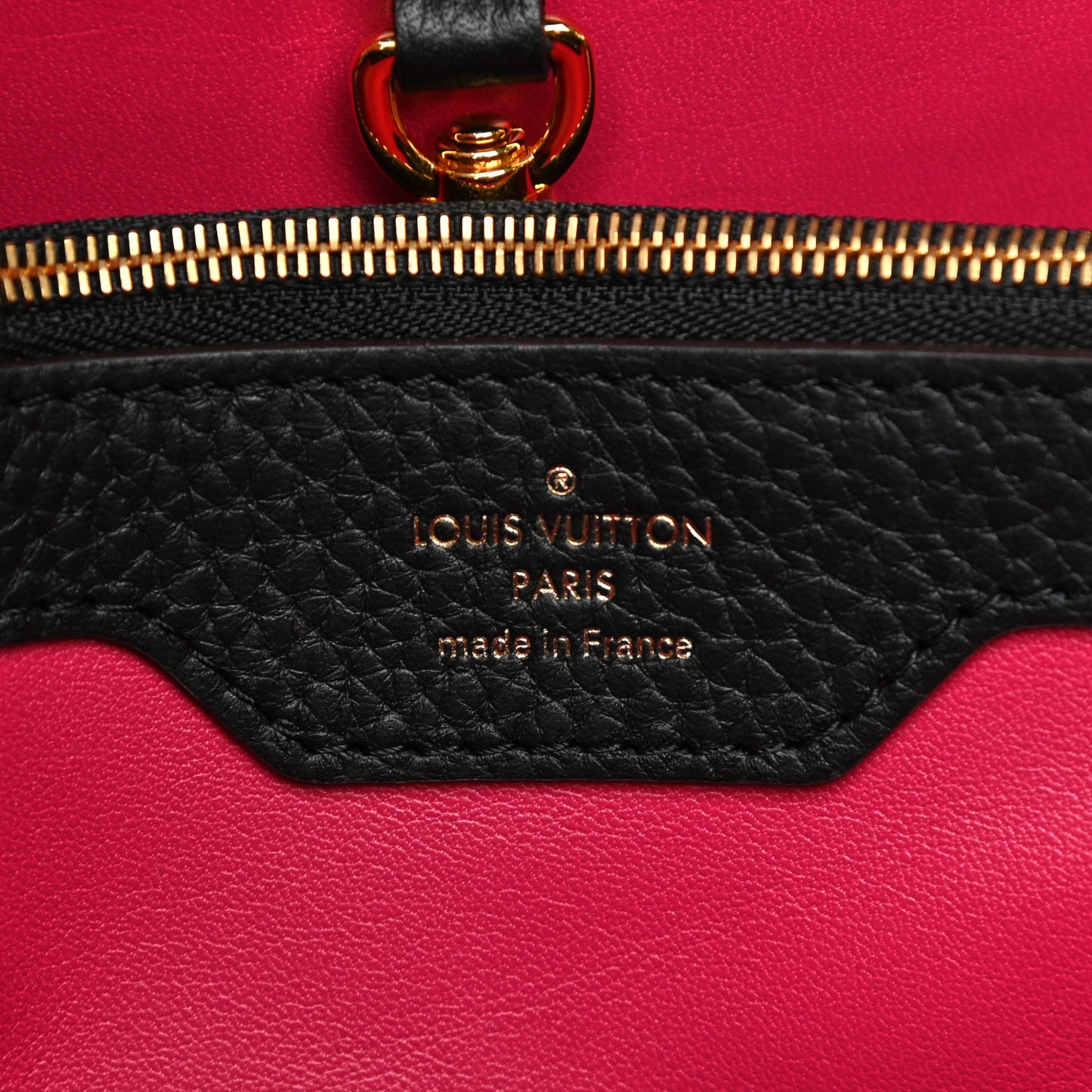 Taurillon Capucines MM Black Fuchsia