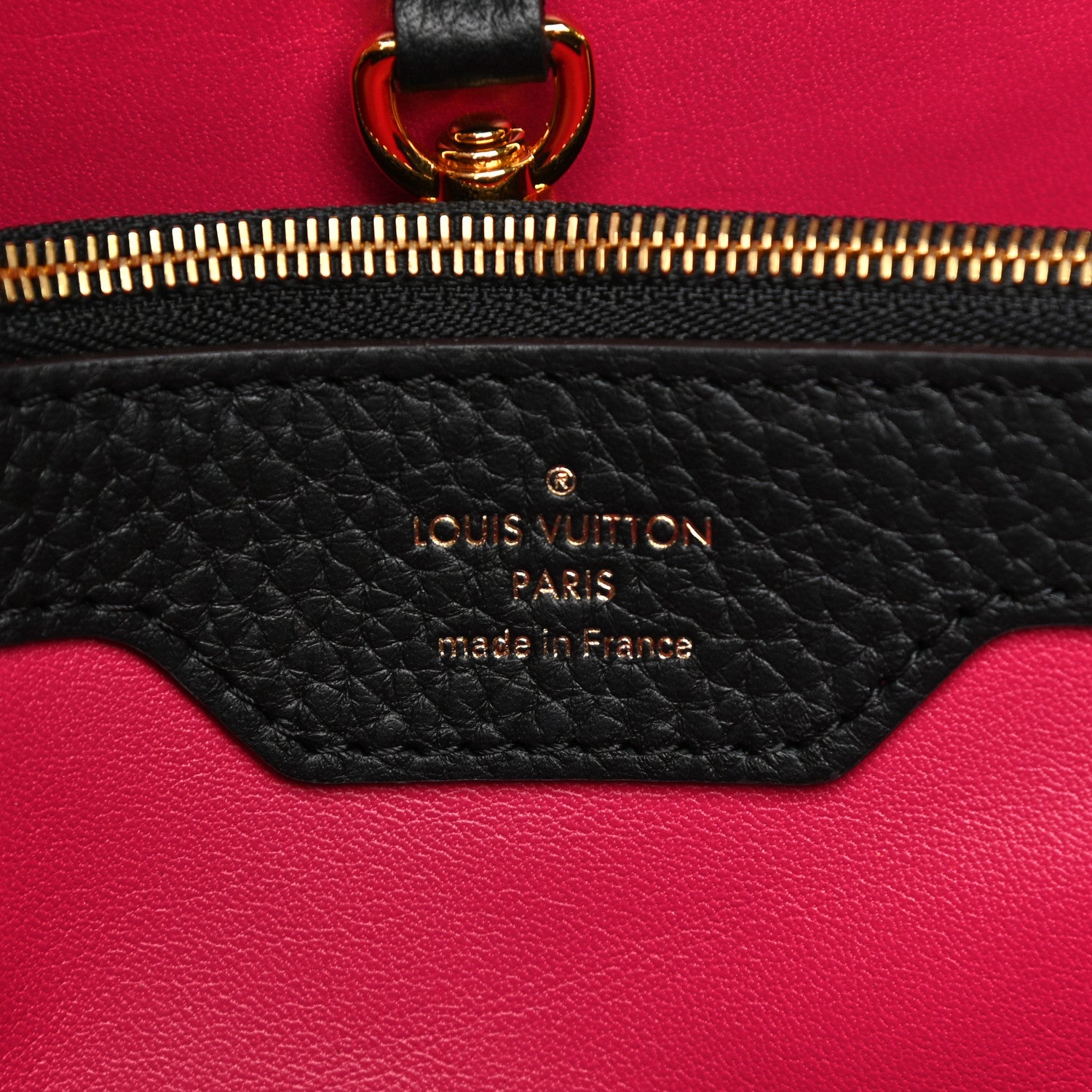 Louis Vuitton Taurillon Capucines MM Black Fuchsia 5 of 12