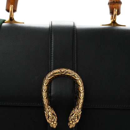 Gucci Moon Calfskin Web Large Dionysus Bamboo Top Handle Bag Black 9 of 15