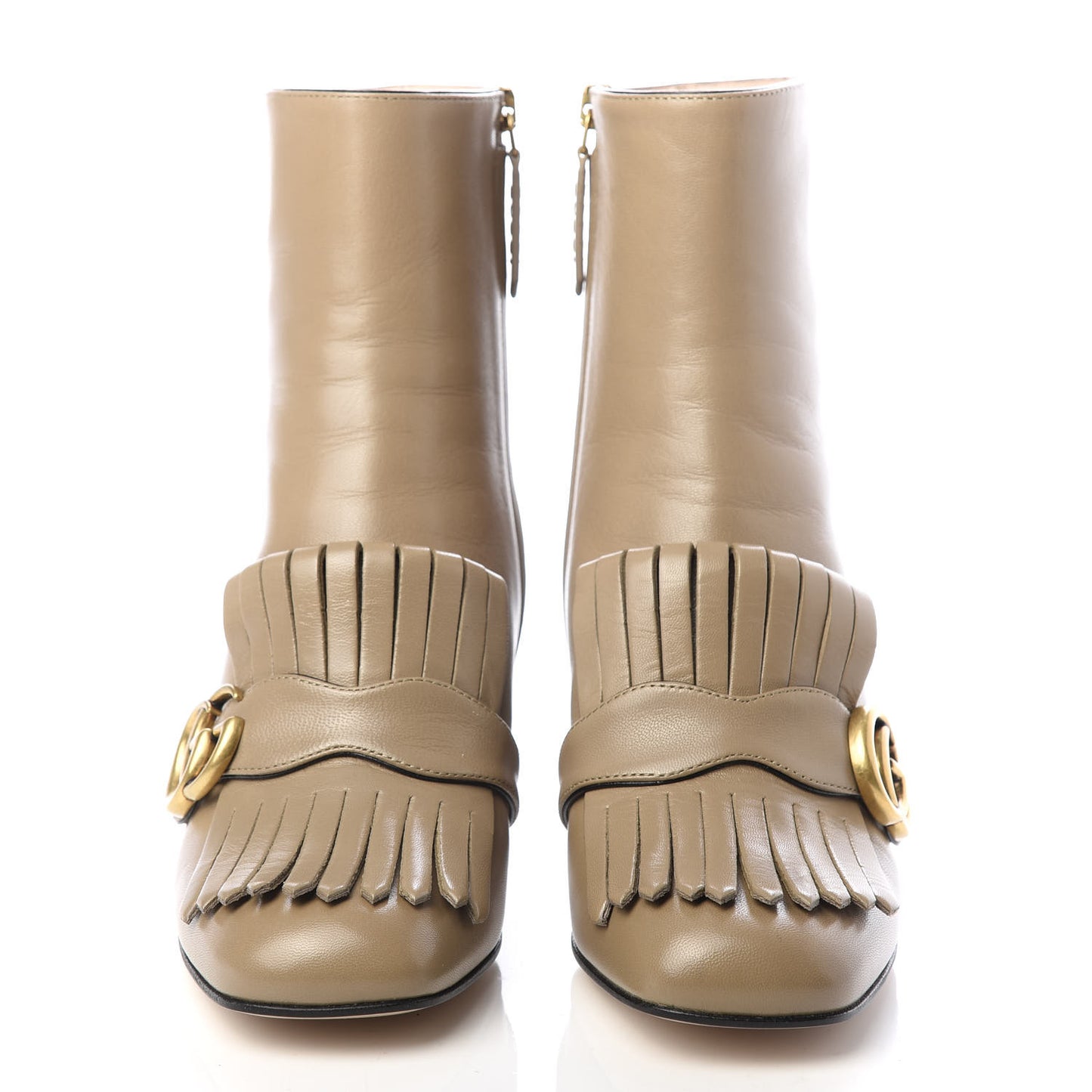 Malaga Kid GG Marmont Fringe 75mm Ankle Boots 37.5 Mud