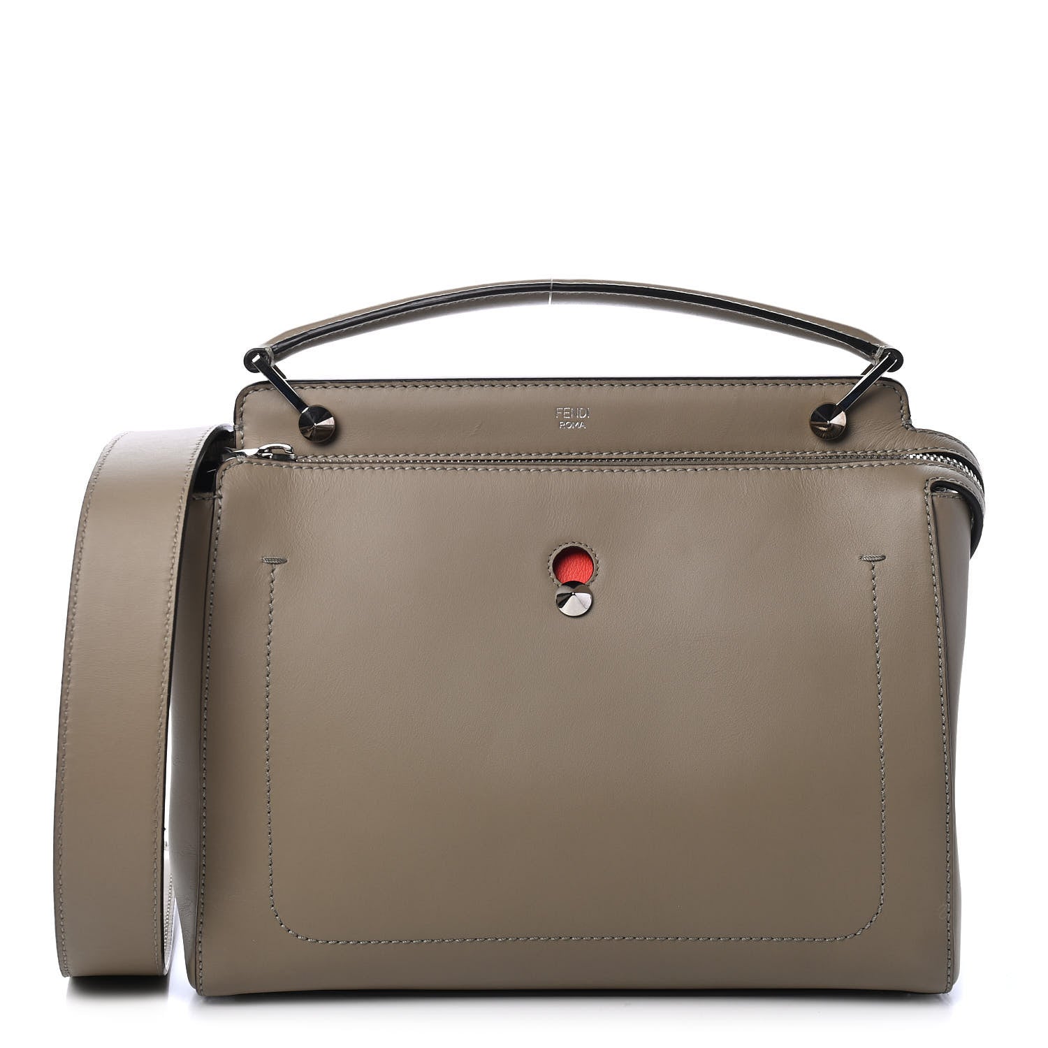 Fendi Vitello Baltico Dolce DotCom Satchel Tortora Papavero 1 of 4