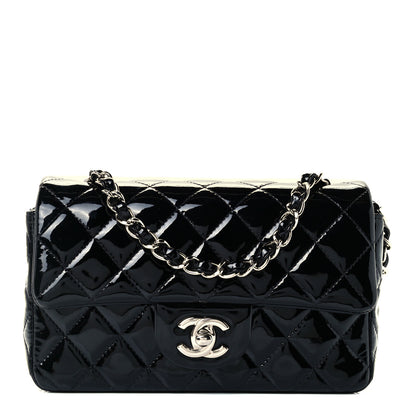 Chanel Patent Calfskin Quilted Mini Rectangular Flap Black 1 of 12