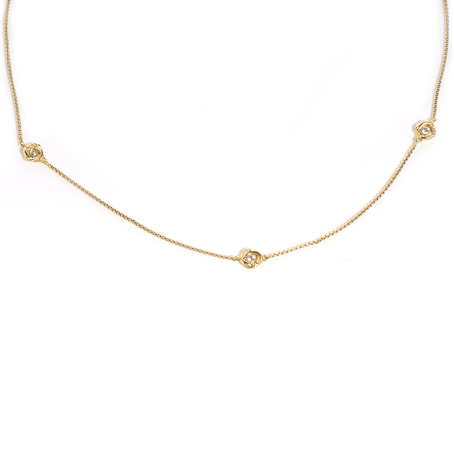 18k Yellow Gold Diamond Infinity Necklace