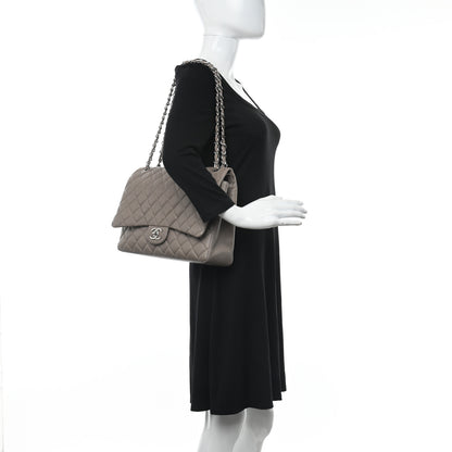Chanel Iridescent Caviar Quilted Maxi Double Flap Beige 2 of 10