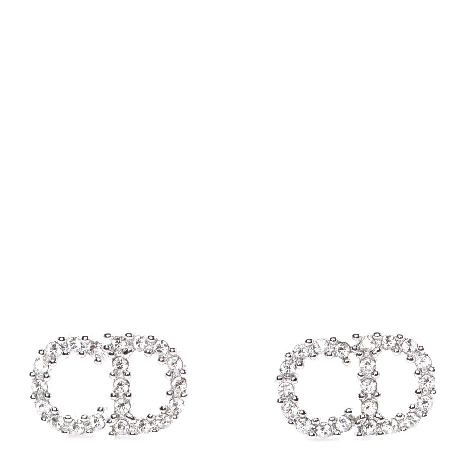 Christian Dior Crystal Clair D Lune Earrings Silver 1 of 6