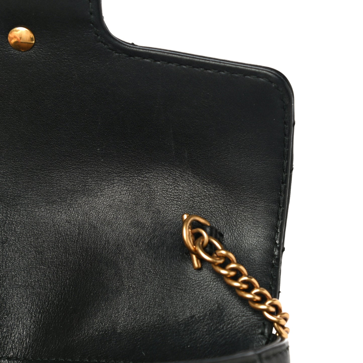 Calfskin Matelasse Super Mini GG Marmont Shoulder Bag Black