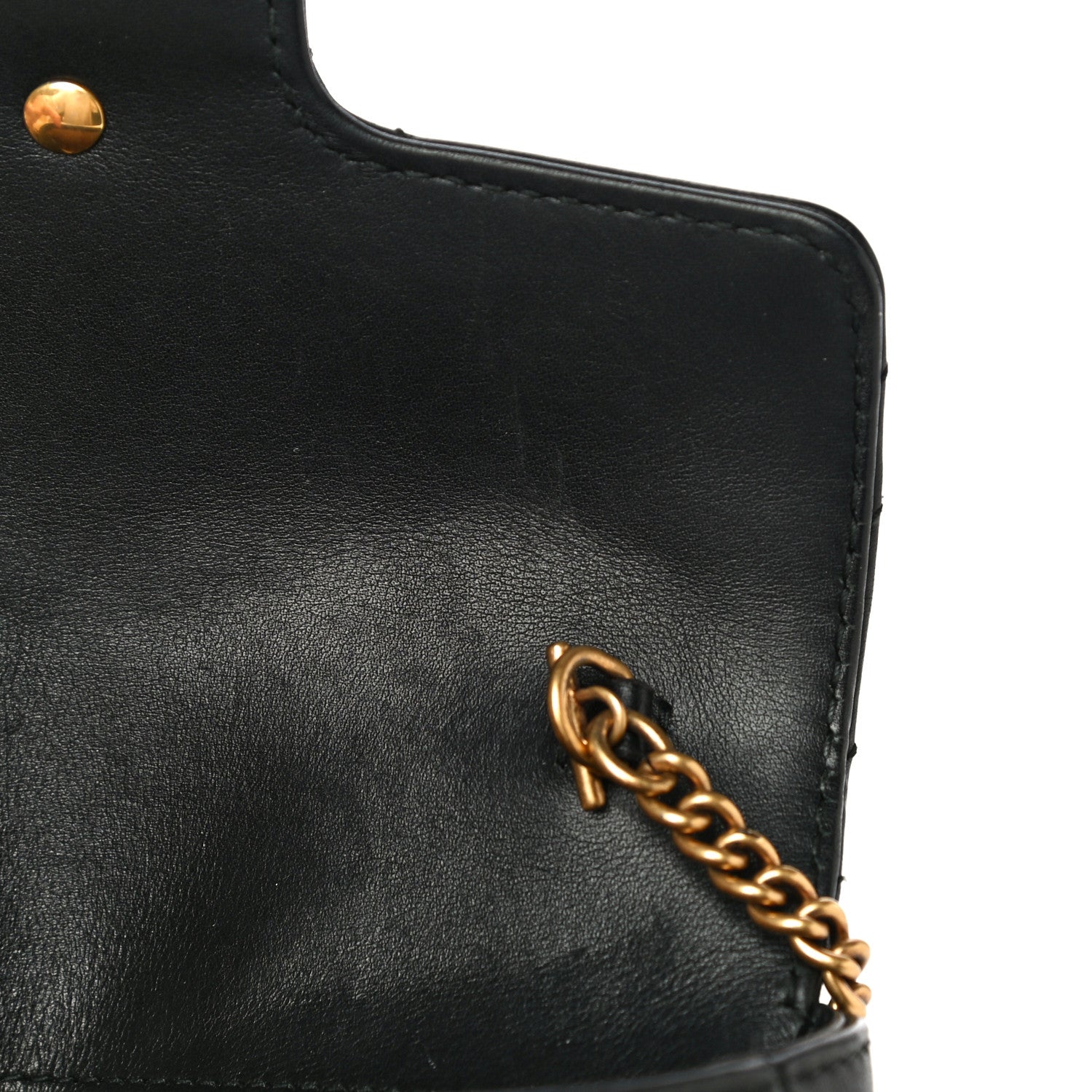 Gucci Calfskin Matelasse Super Mini GG Marmont Shoulder Bag Black 11 of 19