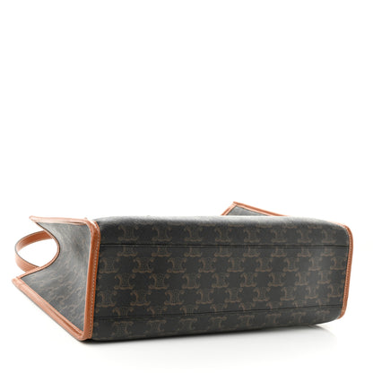 Celine Triomphe Canvas Calfskin Mini Horizontal Cabas Tan 4 of 9