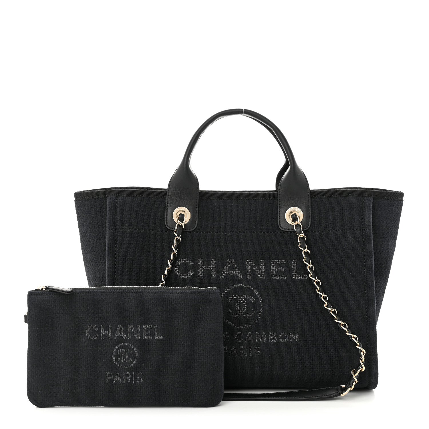 Chanel Mixed Fibers Small Deauville Tote Black 1 of 11